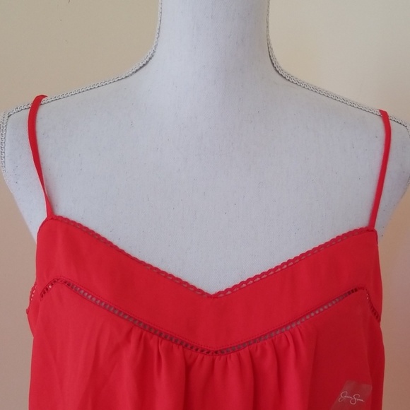 NWT! JESSICA SIMPSON Poppy Red Tank Size L Top - Picture 2 of 8